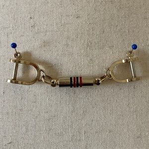 Vintage GUCCI Double Sided Blue/Red Stripe Key Chain